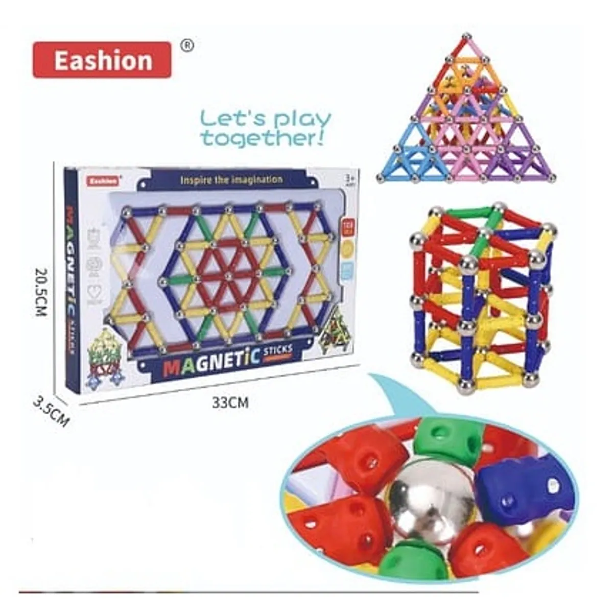 GENERICO - Juego magnetico 108 piezas/ juego de construcción/ juego de imanes