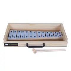 RMX - METALOFONO 13 NOTAS CROMADA CON CAJA DE MADERA