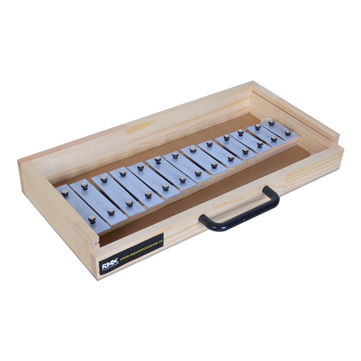 RMX - METALOFONO 13 NOTAS CROMADA CON CAJA DE MADERA RMX
