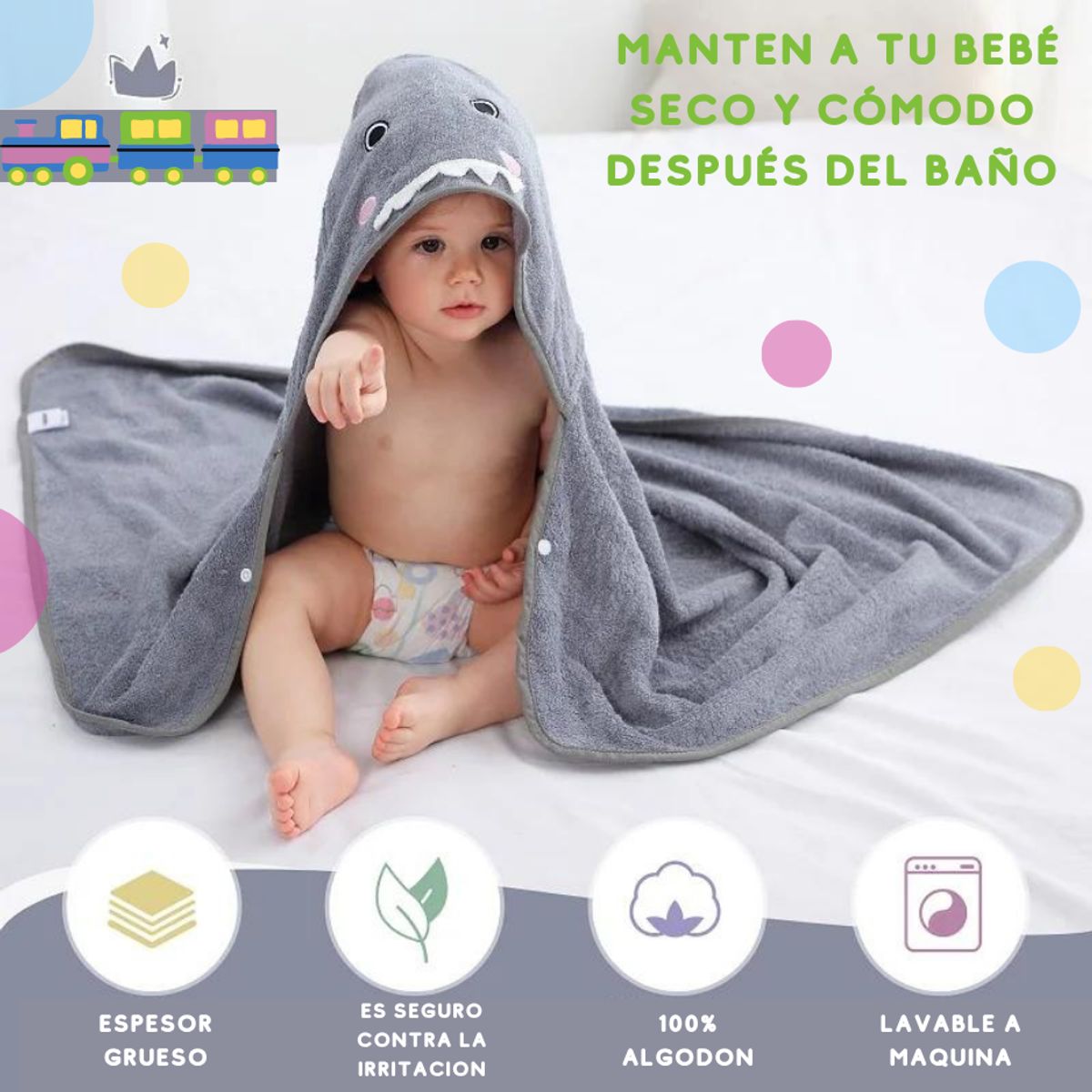 GARSIL - Toalla De Algodon Con Capucha Para Bebe Suave Absorbente de niña