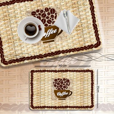 Imagen 2 del producto Set 6 Individuales PVC de mesa Coffe Beans 40 x 25cm