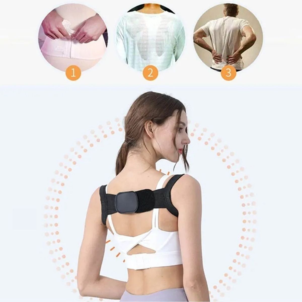 GENERICO - Corrector Postura Hombros Faja Corrector De Espalda Unisex