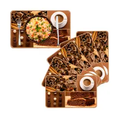 MERCAR RAY - Set 6 individuales PVC de mesa Cocoa 40 x 25cm