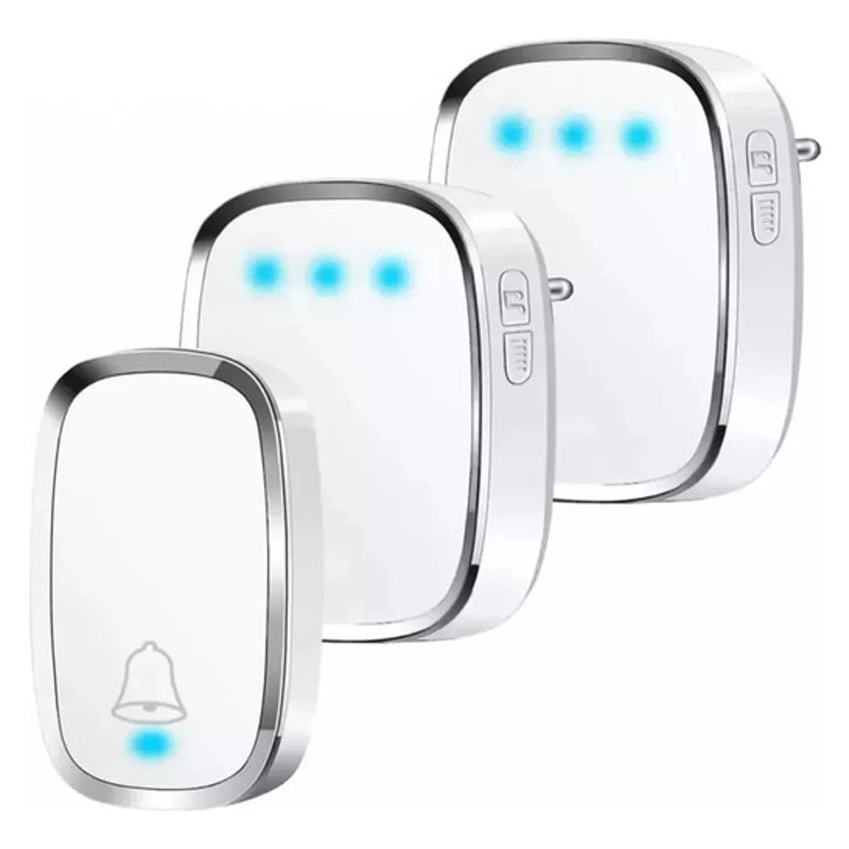 GENERICO - Timbre Inalámbrico Impermeable Con Luz Led 1 Transmiso 2 Rec
