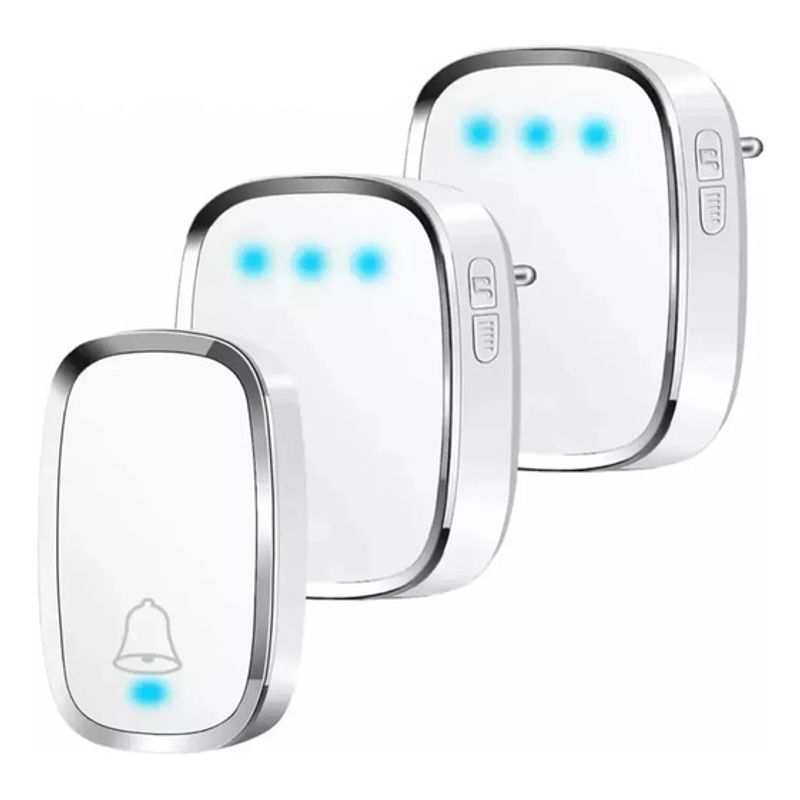 GENERICO - Timbre Inalámbrico Impermeable Con Luz Led 1 Transmiso 2 Rec