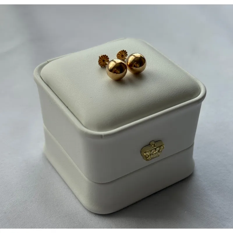 JOYAS GRACE - Aros Bolita número 6 Oro 18 K