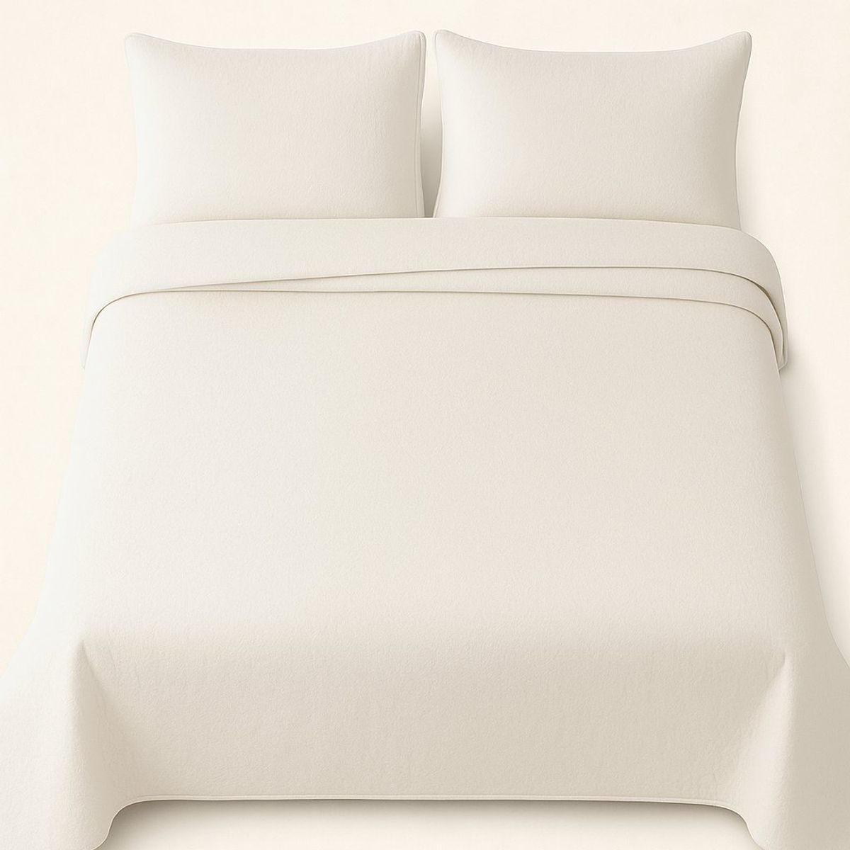 ANNGEBUT - Cubrecama Reversible Blanco  – Ligero - Incluye Fundas