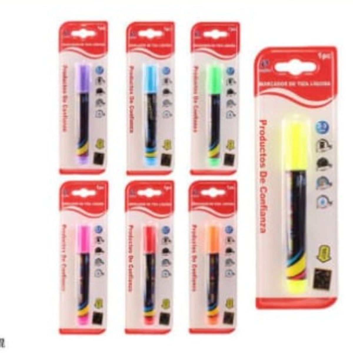GENERICO - Marcador De Tiza Liquida Escolares Set 6 Unidades