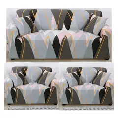 GENERICO - FUNDAS PARA MUEBLE 3+1+1 CUBRE SILLON TELA ELASTICA LINEA DORADA TF