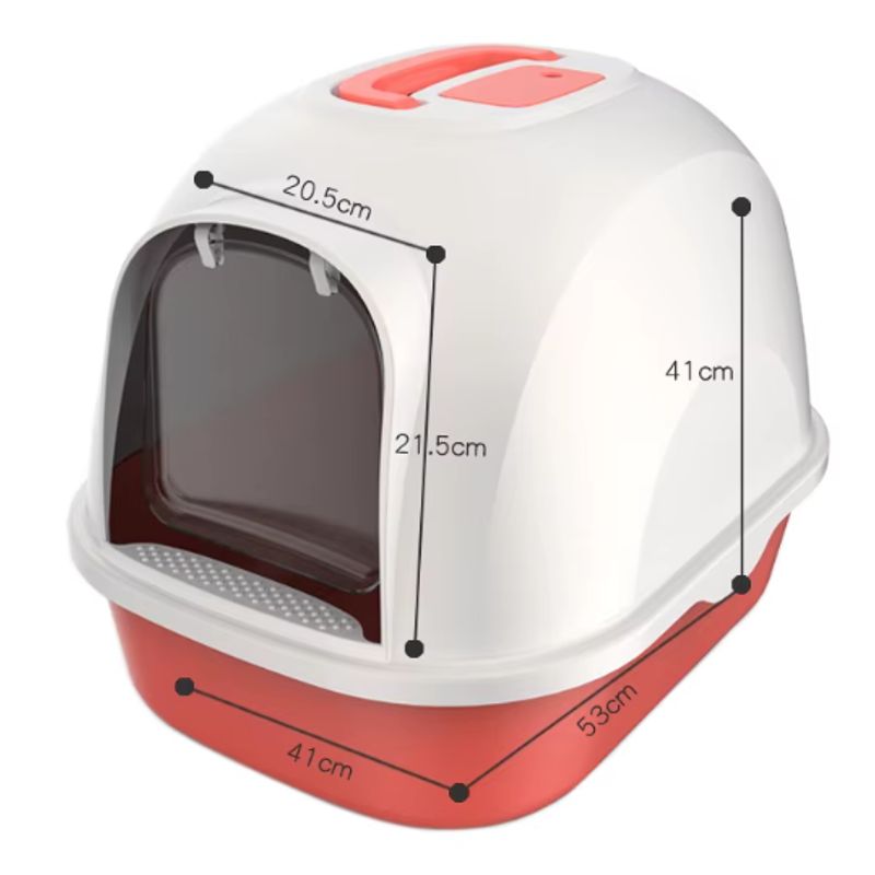 GENERICO - Arenero Cerrado Antiolores para Gato color Rojo