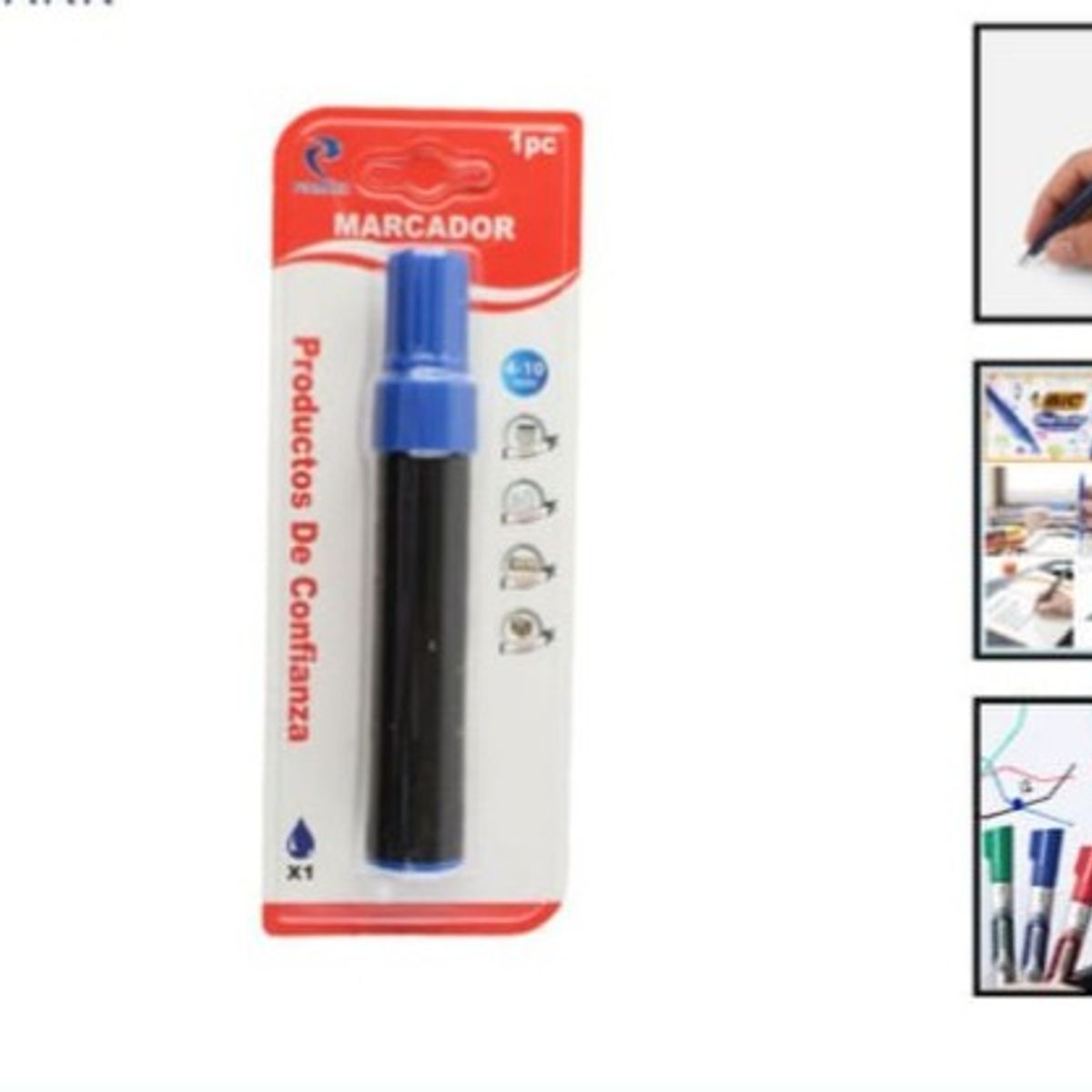 GENERICO - Lapiz Marcador Set 3 Unidades Azul