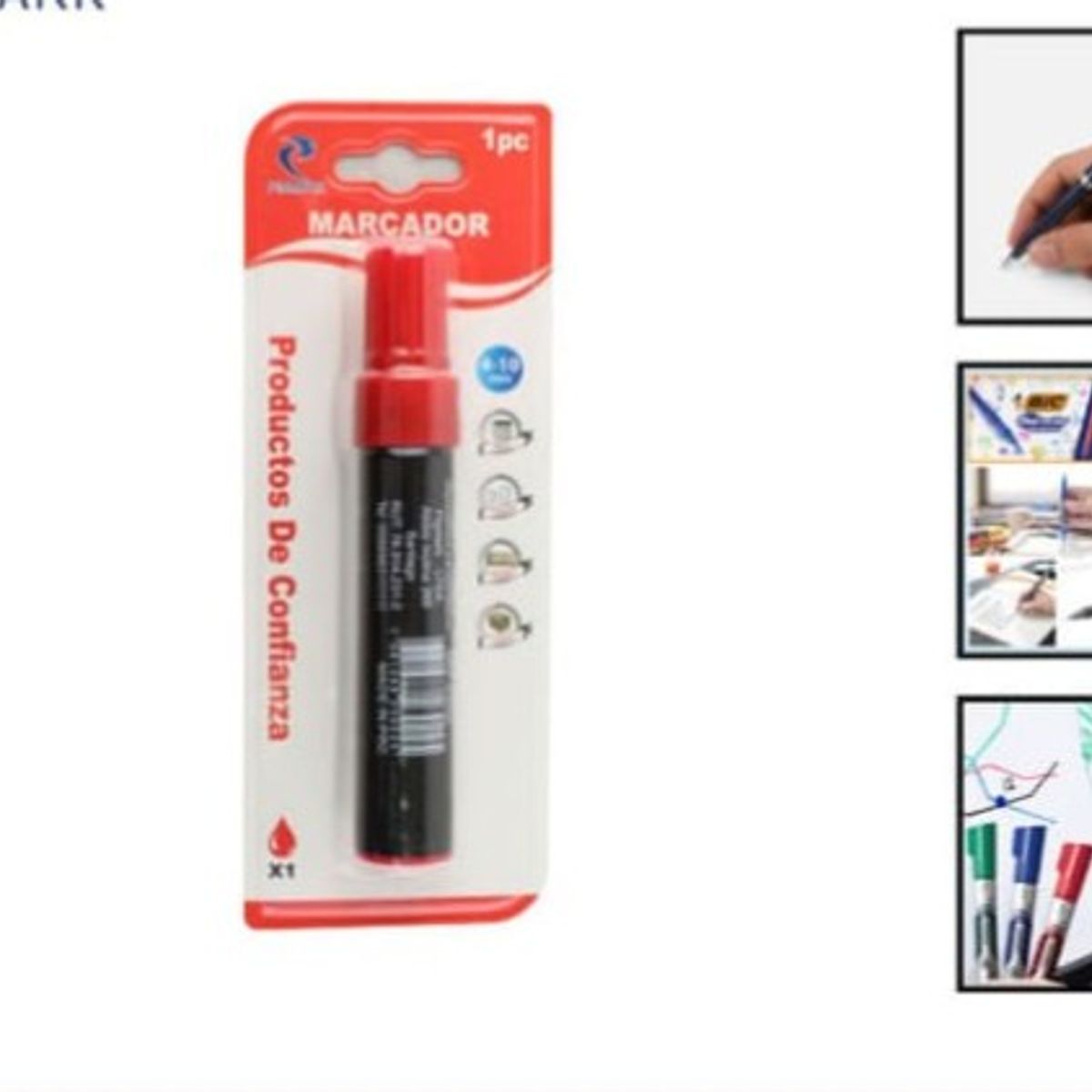 GENERICO - Lapiz Marcador Set 3 Unidades Rojo