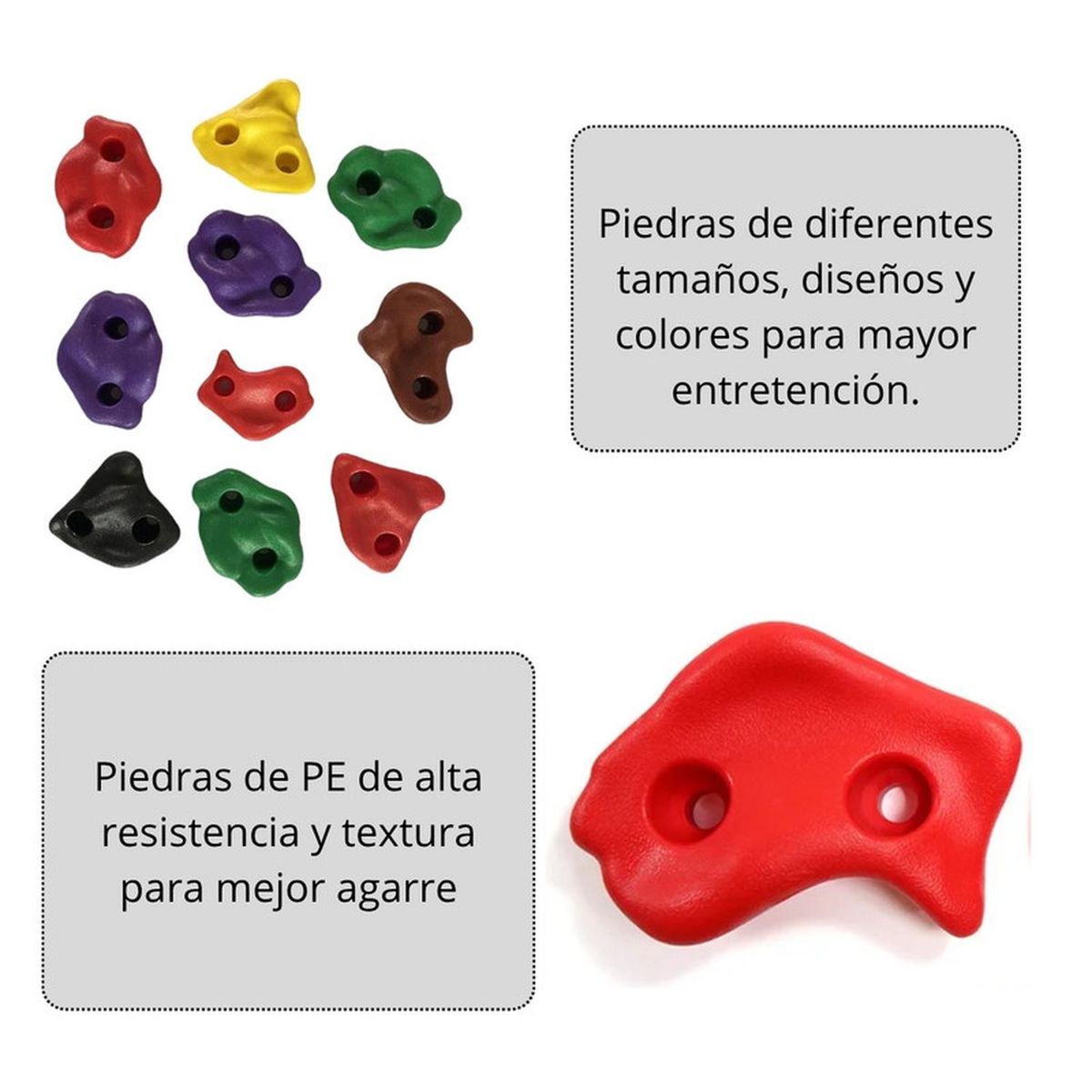 AUCKLAND OUTDOOR - Juego Escalada Para Arbol 12 Piedras Resina + 5 Cinturones