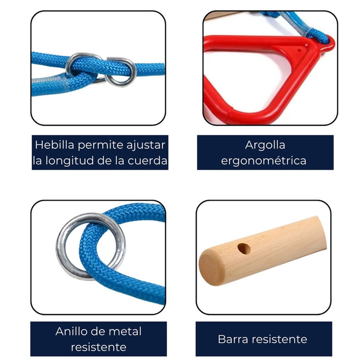 AUCKLAND OUTDOOR - Columpio Barra Trapecio Con Anillos Gimnasio