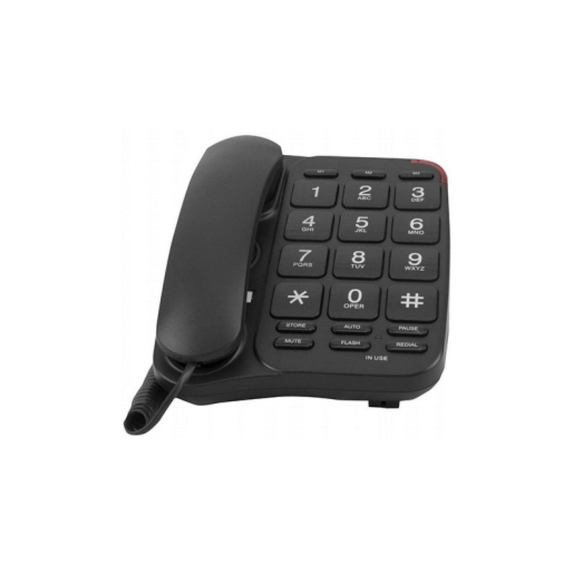 TECNOLAB - Teléfono Fijo Con Números Grandes Negro - Ps
