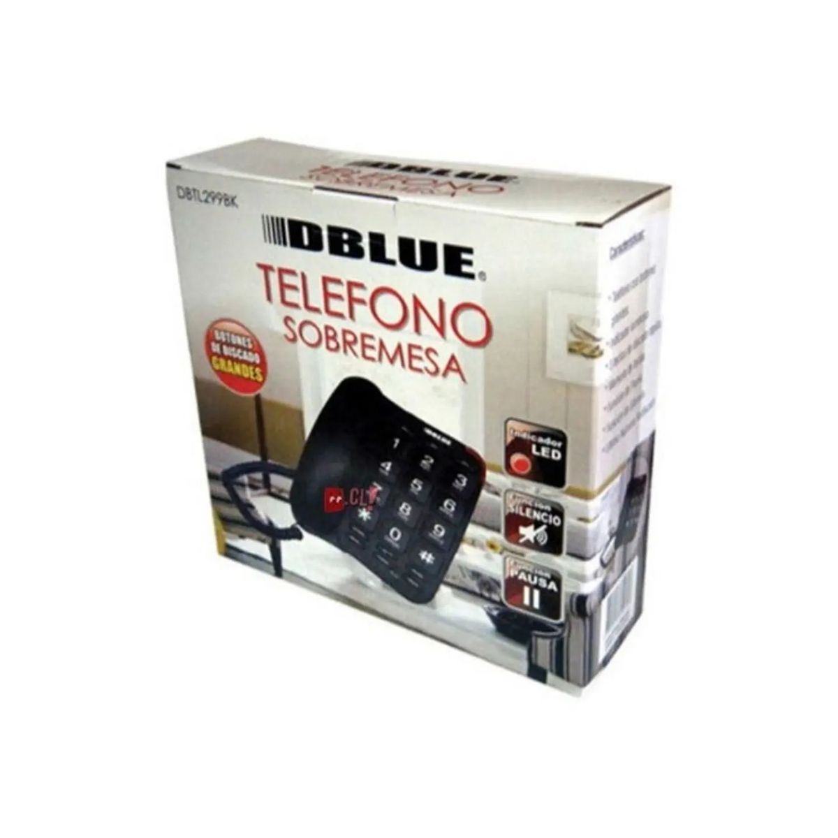 DBLUE - Teléfono Fijo Notificación Llamada Luminoso Blanco - Ps