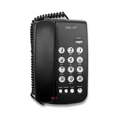 DBLUE - Teléfono Fijo Sobremesa O Pared Números Grandes Negro - Ps