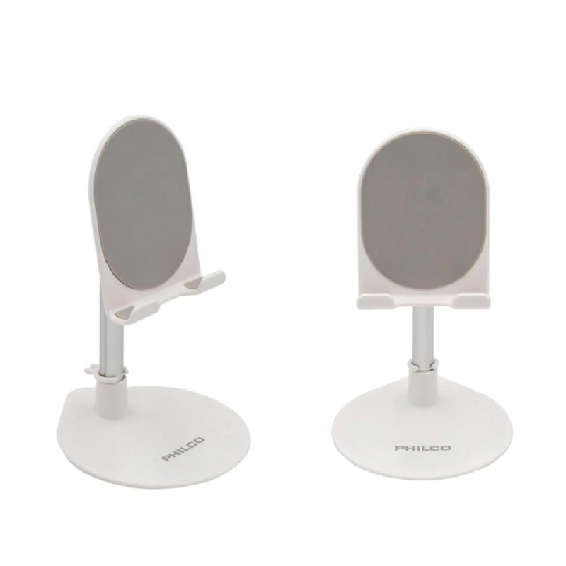 PHILCO - Soporte Sobremesa Para Celular Ajustable Blanco Philco