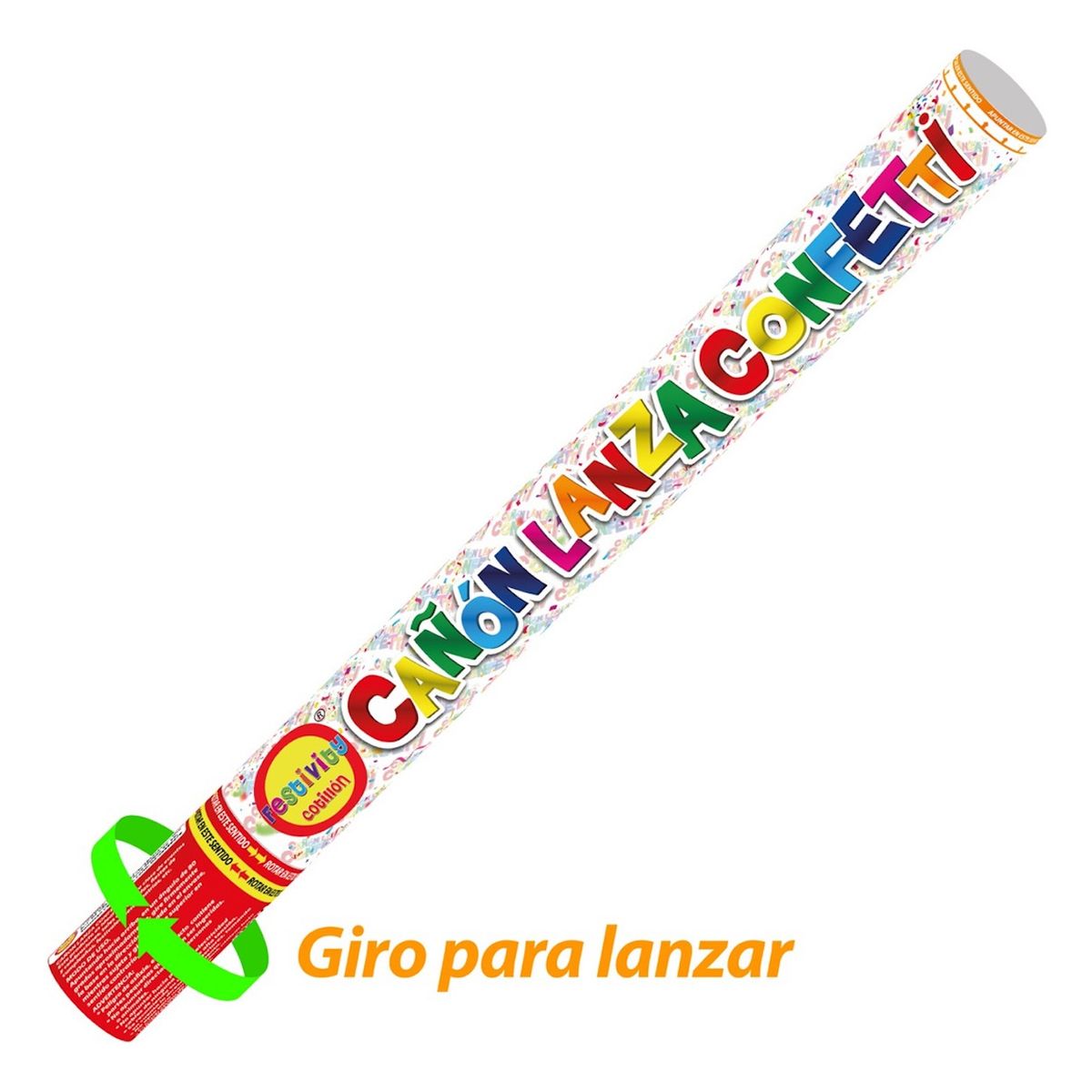 GENERICO - Pack 3 Cañón Lanza Confeti De Colores Fiesta 60cm