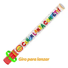 GENERICO - Pack 3 Cañón Lanza Confeti De Colores Fiesta 60cm