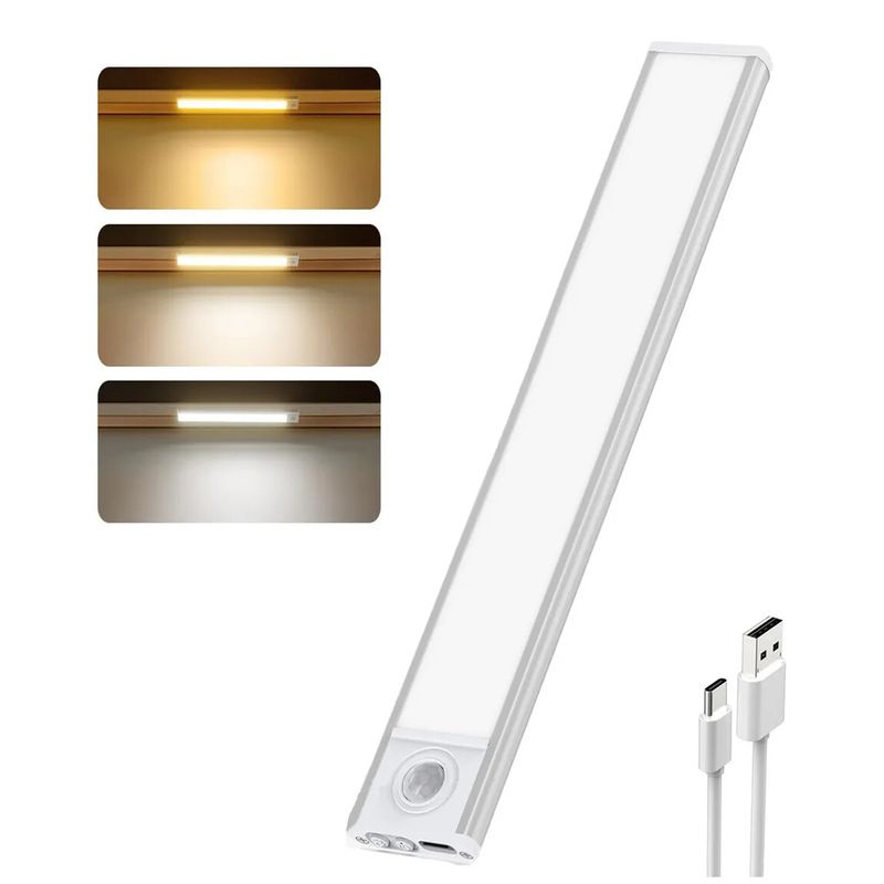GENERICO - 40cm Barra De Luz Sensor De Movimiento Recargable Regulable