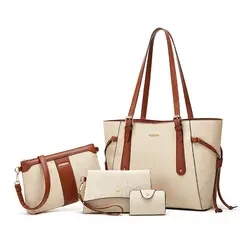 BLWOENS - Cartera de mujer -4 piezas - Café