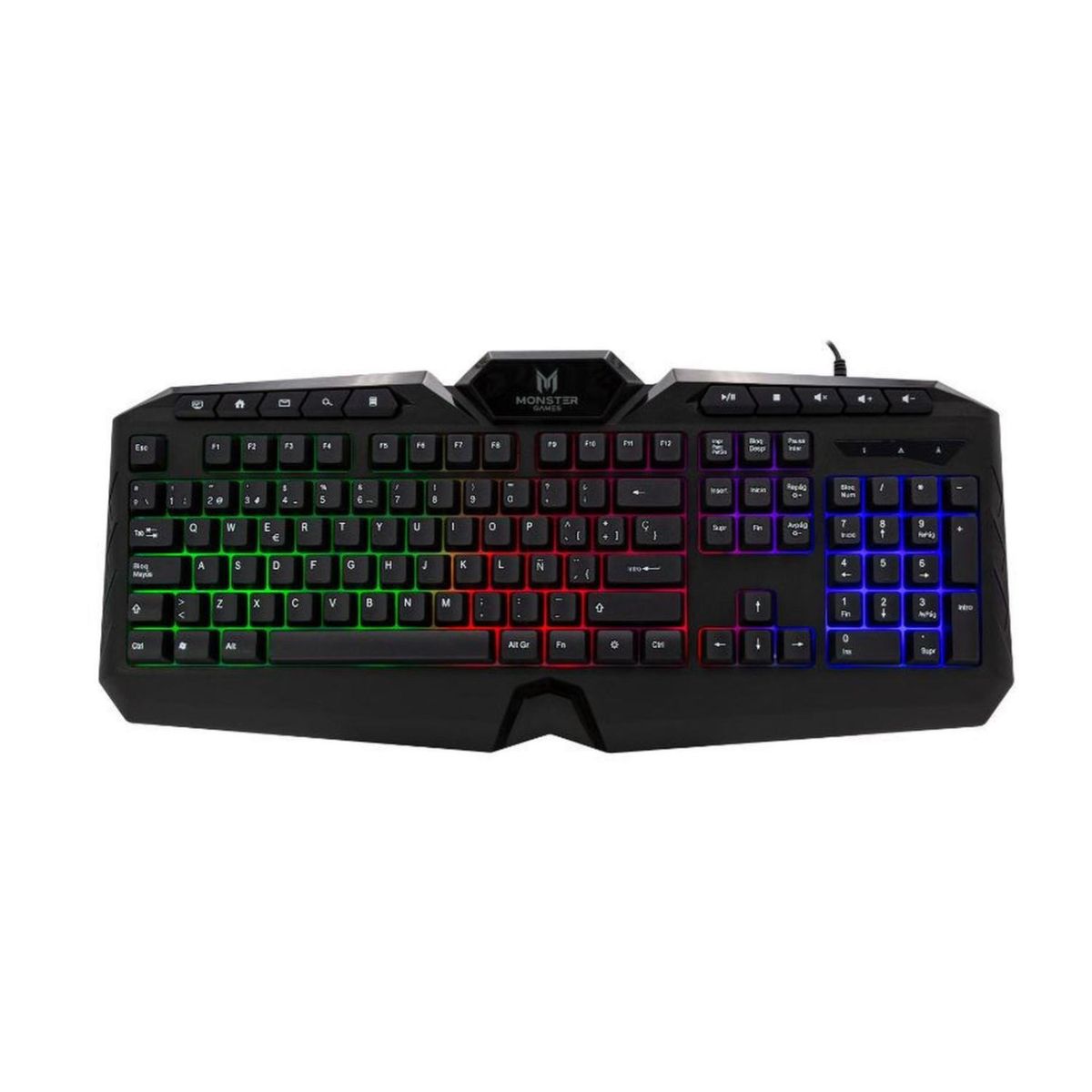MONSTER GAMES - Teclado Gamer USB RGB Negro Onset Monster Games