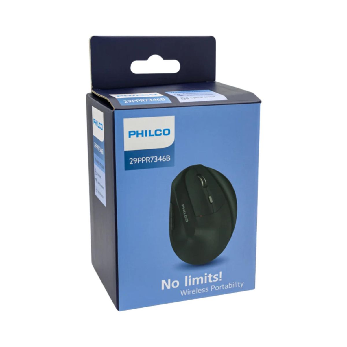 PHILCO - Mouse Inalambrico USB Vertical 6B 1600DPI Negro Philco Pro