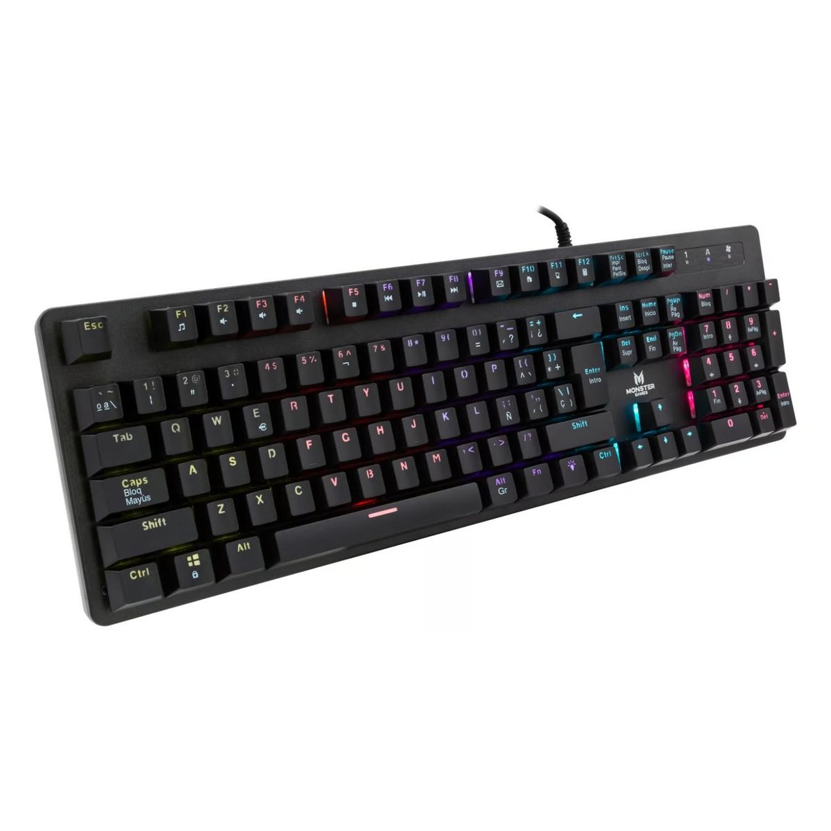 MONSTER GAMES - Teclado Gamer USB Retroiluminado Strategy Monster Games