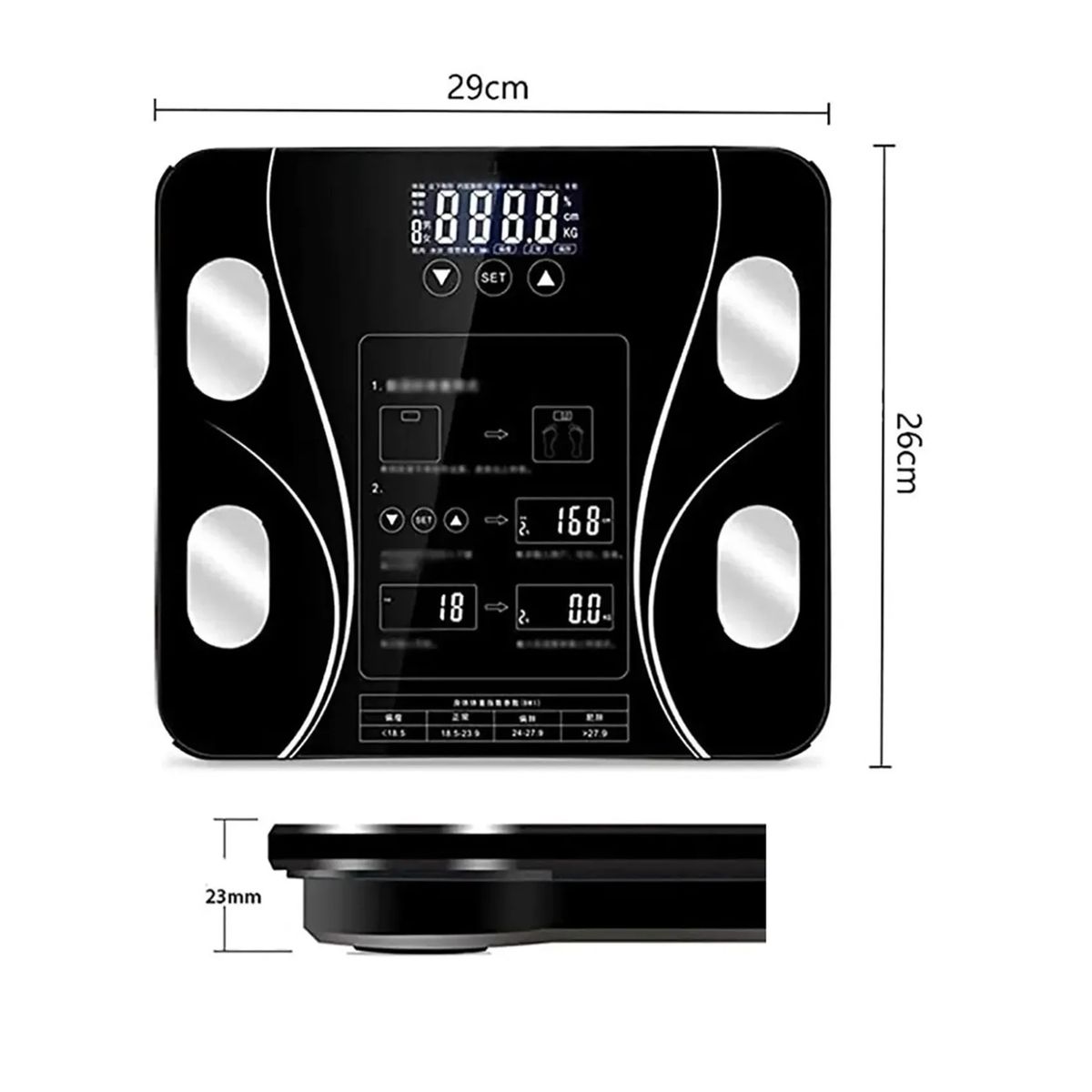 GENERICO - Balanza Pesa bascula 180KG Inteligente Bluetooth App Smart