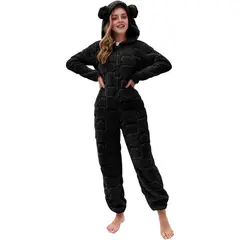TIOZONEY - Pijama Mujer Polar Entera Con Gorro