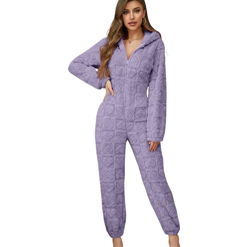 TIOZONEY - Pijama Mujer Polar Entera Con Gorro