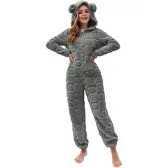 TIOZONEY - Pijama Mujer Polar Entera Con Gorro