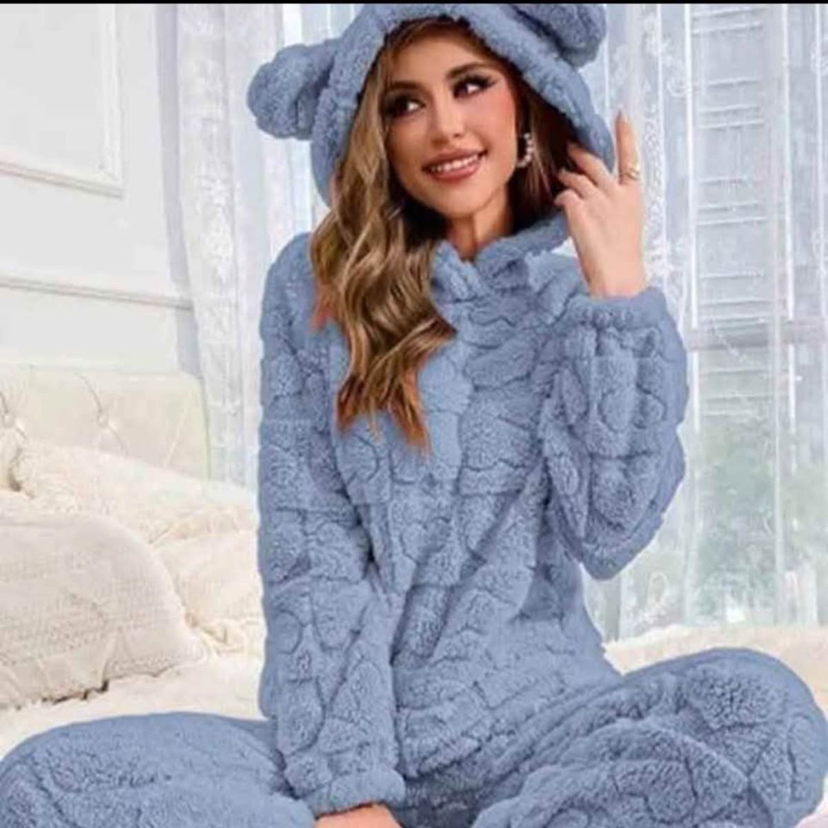 TIOZONEY - Pijama Mujer Polar Entera Con Gorro