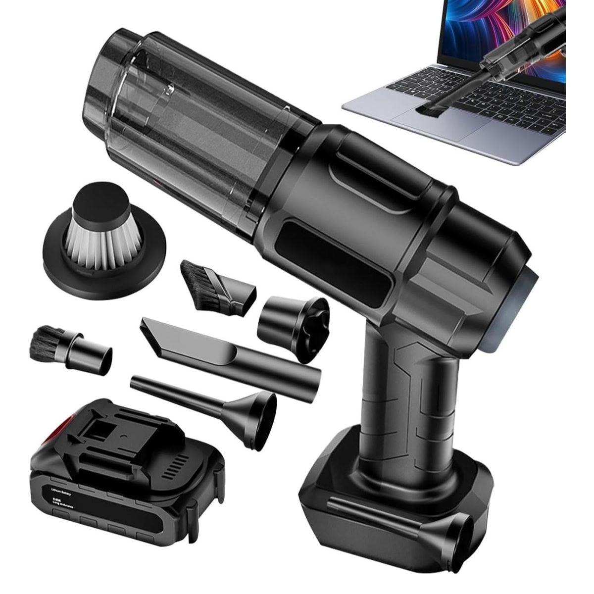 GENERICO - Aspiradora Inalambrica Recargable Para Auto Y Casa