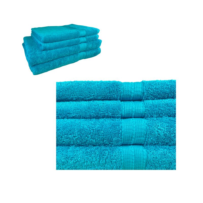 CHITECO - Pack 4 Toallas Chiteco (by Lourdes) 500g Baño y Manos Azul Turquesa
