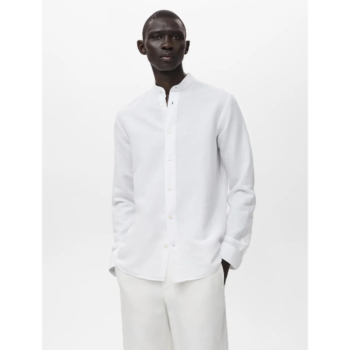 XPRESS RECHARGE - Camisa lino cuello paloma