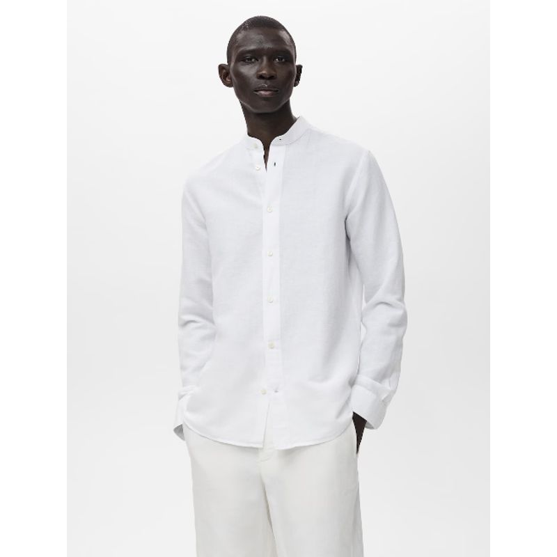 XPRESS RECHARGE - Camisa lino cuello paloma