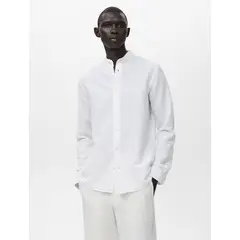 XPRESS RECHARGE - Camisa lino cuello paloma