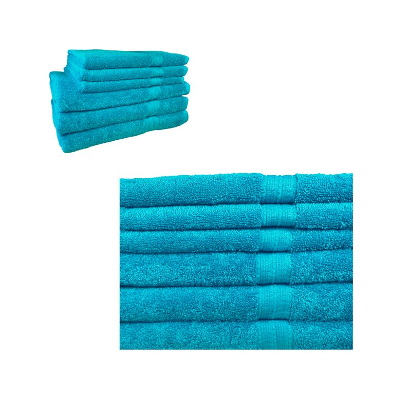 CHITECO - Pack 6 Toallas Chiteco (by Lourdes) 500g Baño y Manos Azul Turquesa