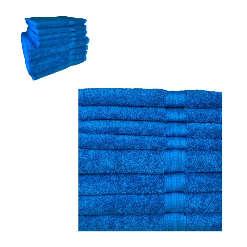 CHITECO - Pack 8 Toallas Chiteco (by Lourdes) 500g Baño y Manos Azul Lisa