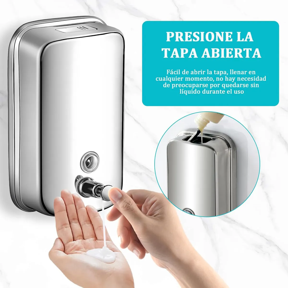 GENERICO - Dispensador De Jabón Acero Inoxidable 800ml