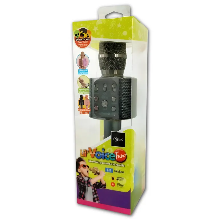 Parlante Portatil Tipo Microfono c Soporte Smartphone Black