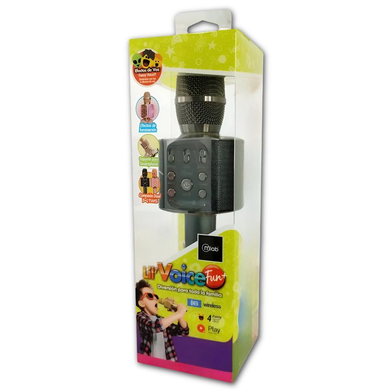 MLAB - Parlante Portátil Tipo Micrófono c Soporte Smartphone Black