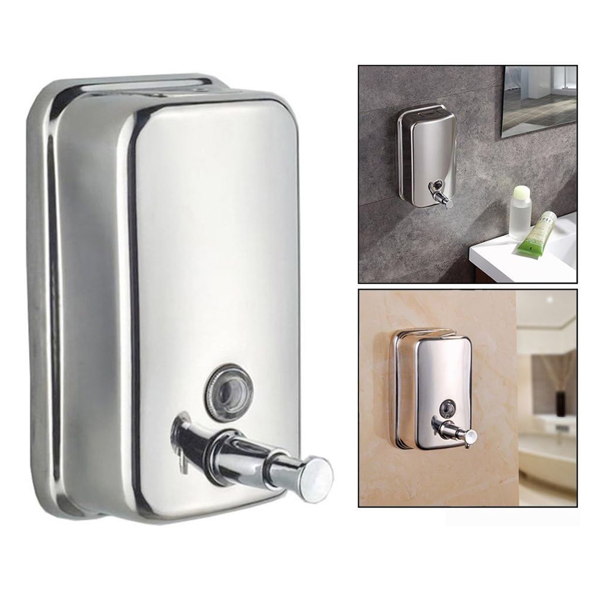 GENERICO - Dispensador De Jabón De Pared De Acero Inoxidable De 800 Ml