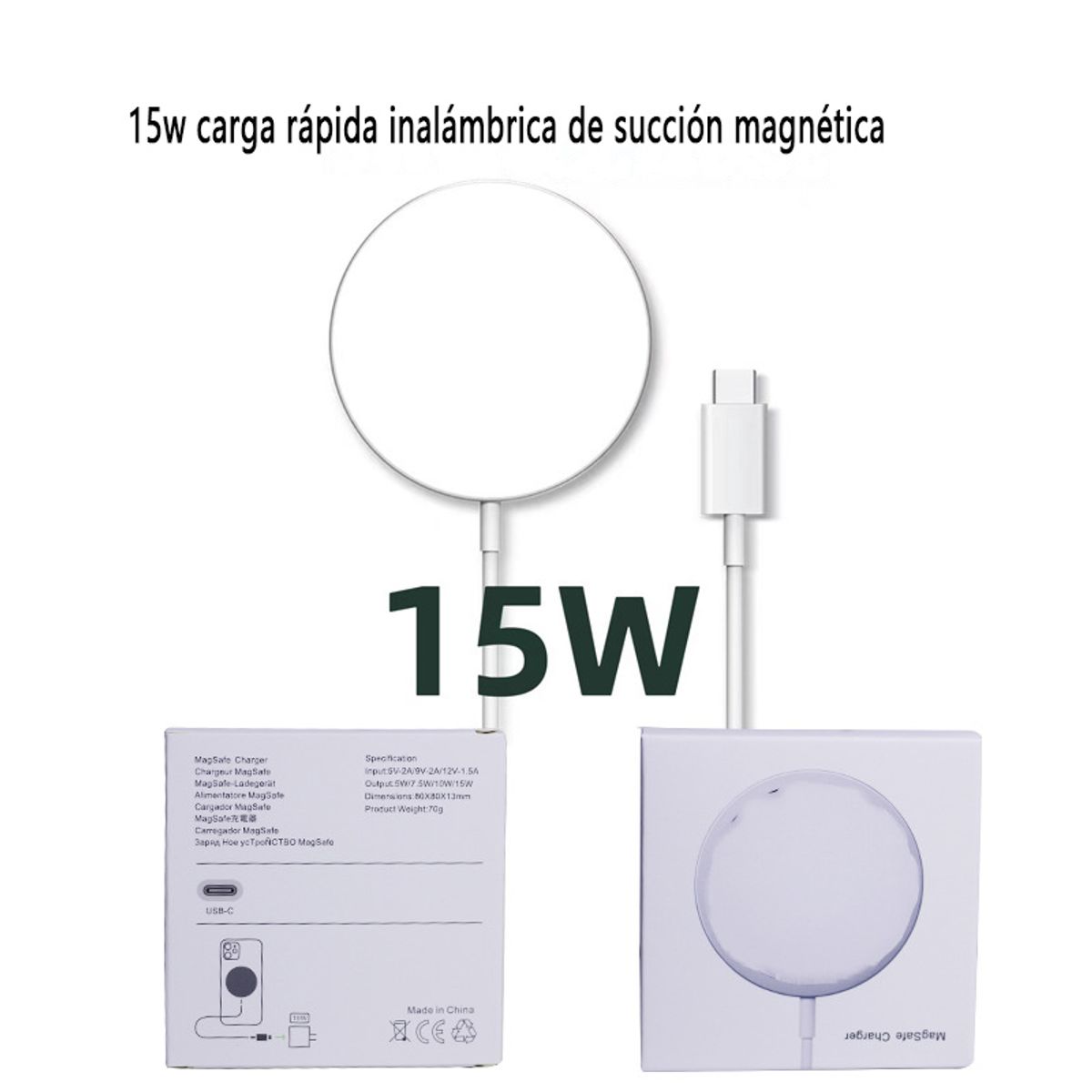 GENERICO - Cargador inalámbrico de succión magnética