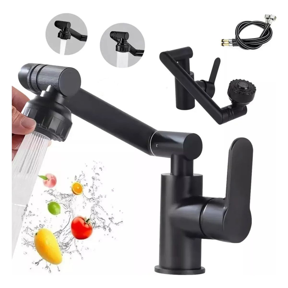 KUANGYE - Llave Grifería Lavamanos Monomando Cuellos Giratorios 1080°