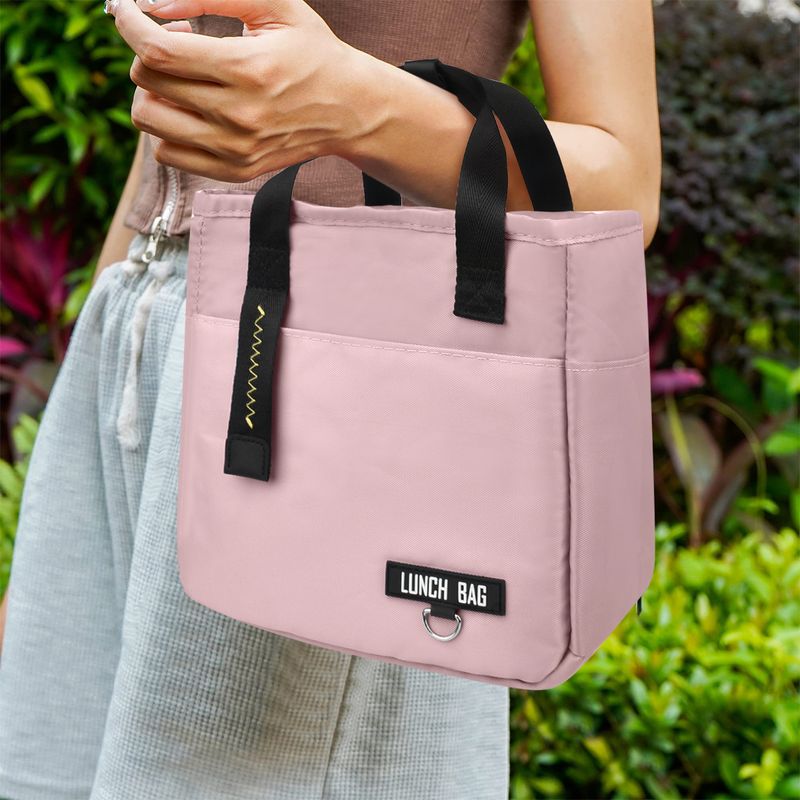 AIZO - Bolso Lonchera Térmica Tela Oxford Multicolores Portátil Rosa