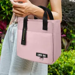 AIZO - Bolso Lonchera Térmica Tela Oxford Multicolores Portátil Rosa