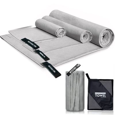 Imagen 2 del producto Toalla Baño Viaje De Microfibra De Secado Rápido-Gris claro